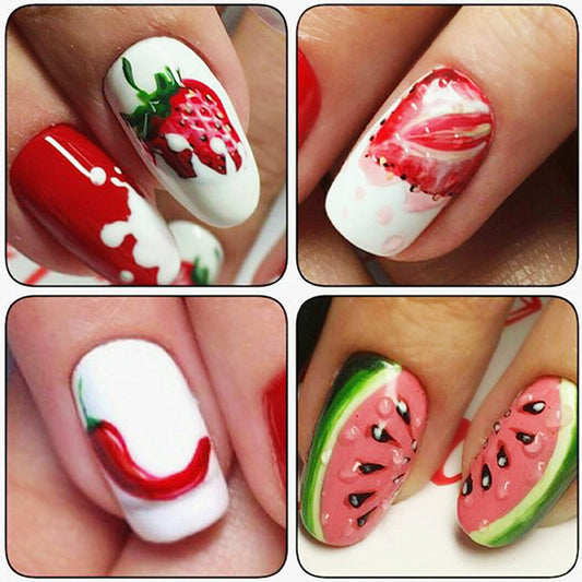 Strawberry Summer Fruit Drinking Stickers For Nails Manicure Nail Art Design Water Transfer Watermark Beauty Decals TRSTZ - NJPH Best Selling