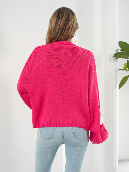 Floral Open Front Long Sleeve Cardigan - NJPH Best Selling