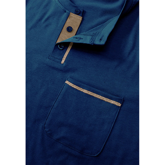 Men's Short-sleeved Men's T-shirt Color Matching Henley Shirt - NJPH Best Selling