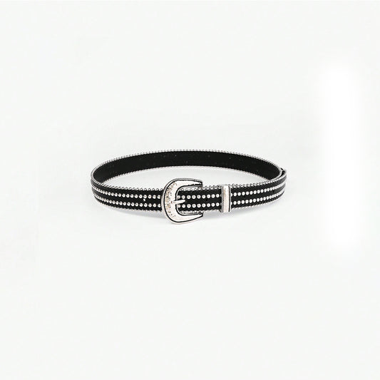 Studded Rhinestone PU Leather Belt - NJPH Best Selling