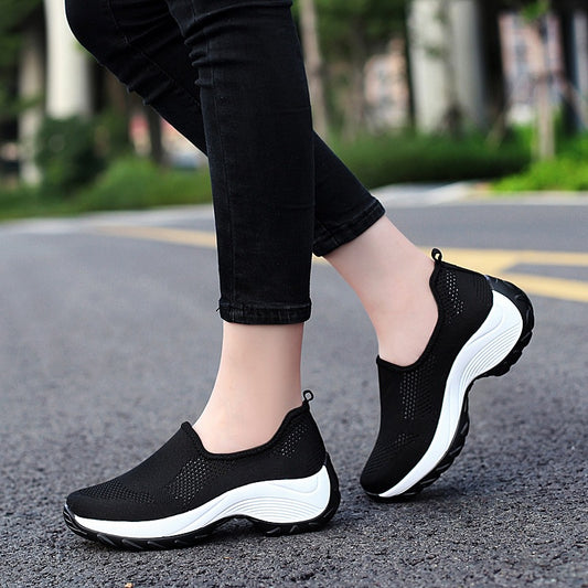 Women Casual Shoes Thick Sole Slip On Tenis Sneakers Comfortable Female Outdoor Climbing Hiking Shoes - NJPH Best Selling