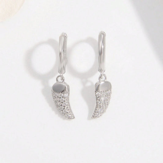 925 Sterling Silver Zircon Chili Shape Earrings - NJPH Best Selling