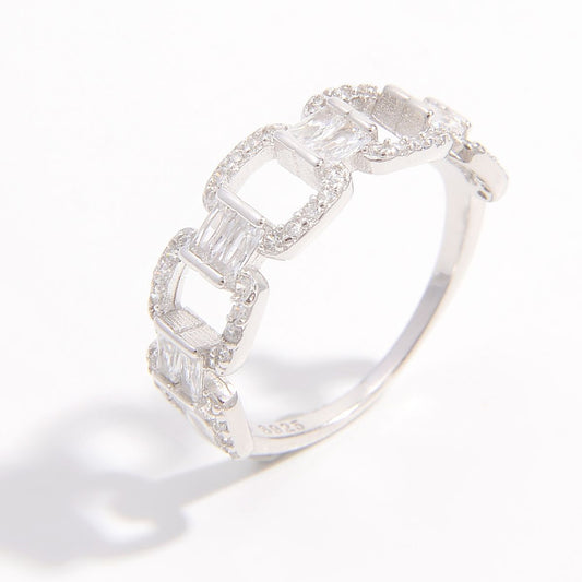 925 Sterling Silver Zircon Cutout Ring - NJPH Best Selling