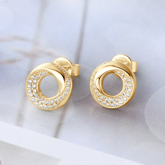 925 Sterling Silver Inlaid Moissanite Stud Earrings - NJPH Best Selling