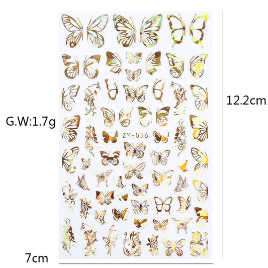 Butterfly Nail Sticker Simulation Bronzing Laser - NJPH Best Selling