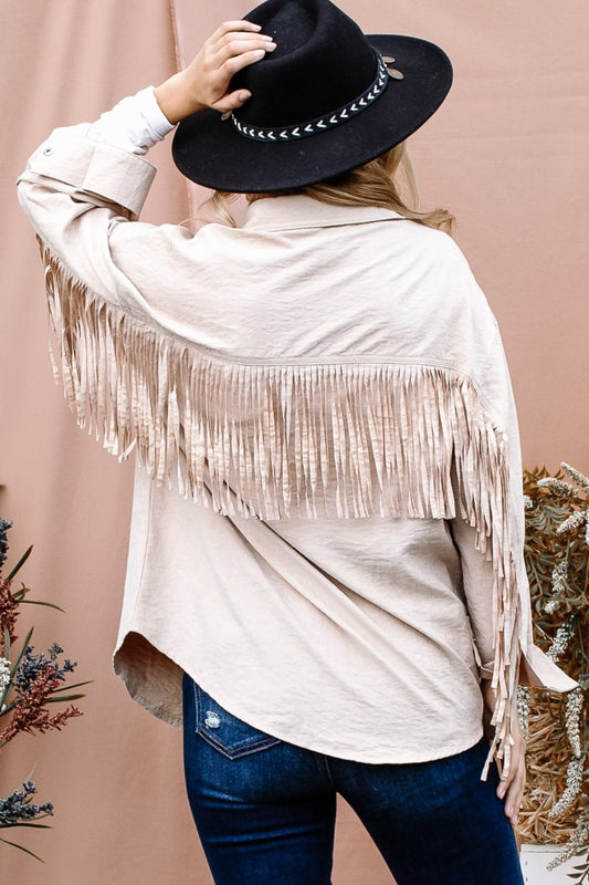 And The Why Full Size Fringe Back Detailed Button Down Shacket - NJPH Best Selling