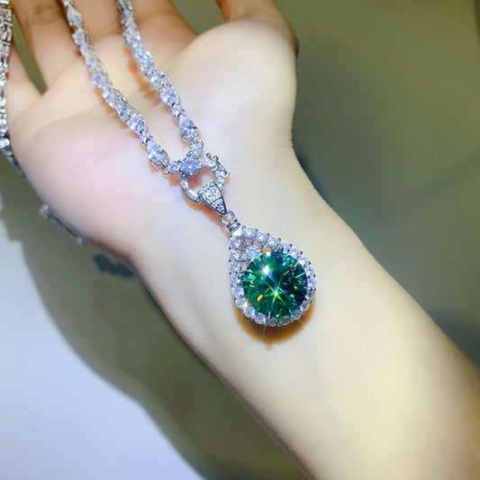 10 Carat Moissanite 925 Sterling Silver Teardrop Shape Necklace - NJPH Best Selling