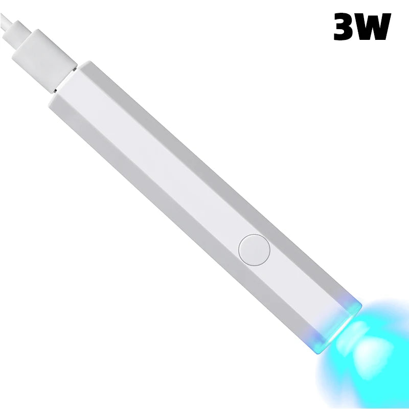 Mini UV LED Nail Dryers 3W Portable Quick Nail Drying Lamp USB Rechargeable Mini Flashlight Pen For Nail Gel Curing Salon Tools - NJPH Best Selling