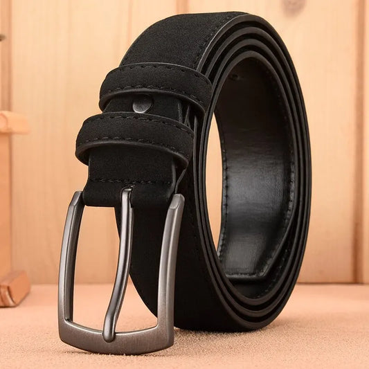 Men Suede Belt Retro Trend Alloy Buckle Men Belt Large Size Genuine High-End Belt 2025 New, Gift For Boyfriend And Dad