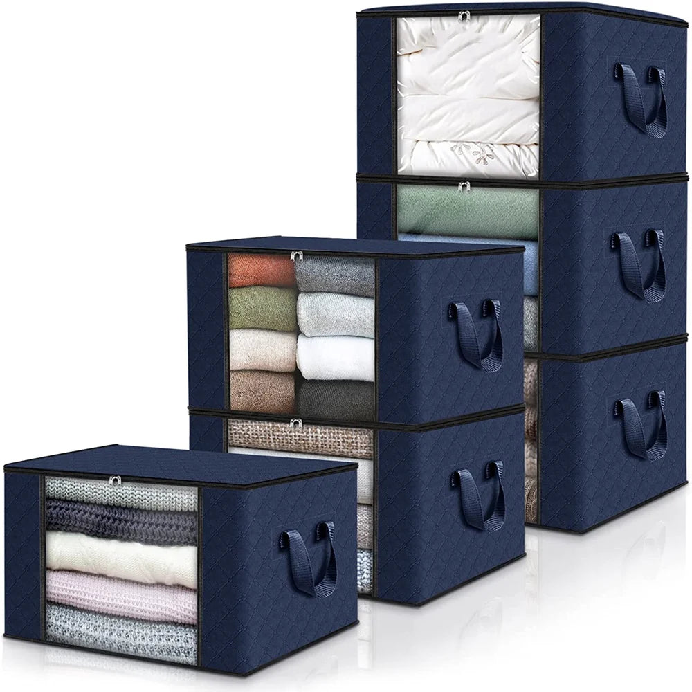4-6Pcs Quilt Clothes Storage Bag, Big Capacity Clothes Organizer, Quilt Moisture Proof Pouch, Organizers for Quilt Clothes Duvet - NJPH Best Selling