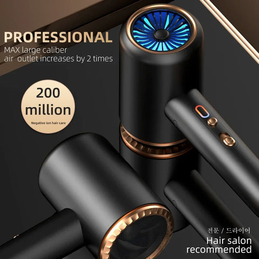 Professional Hair Dryer Hot Cold Wind Air Brush Hairdryer Negative Lonic Blow Dryer Strong PowerDryer Salon Tool 2400W 3th Gear - NJPH Best Selling