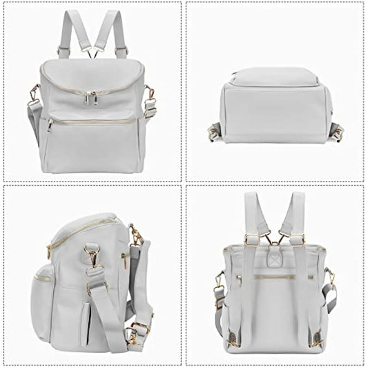 Diaper Bag Backpack Fashion Leather Mommy Backpacks Travel Toddler Baby Diaper Bags with in Bag Organizer and Changing Pad - NJPH Best Selling