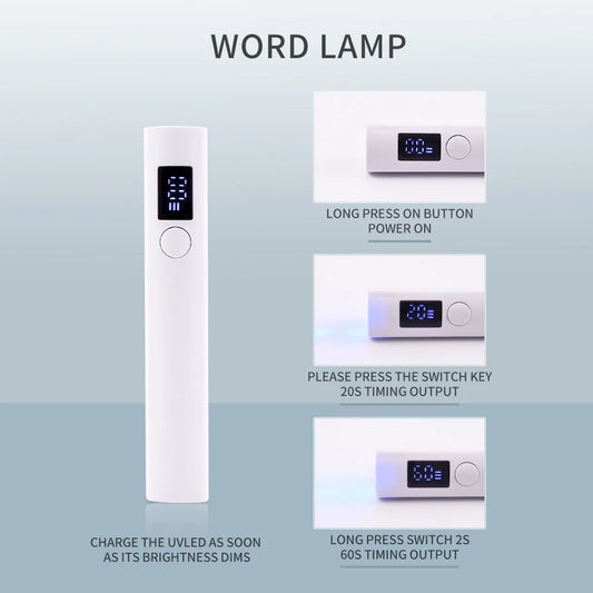 UV Nail Lamp Dryer Machine Portable USB Rechargeable UV LED Nail Quick Drying Light Handheld Manicure Lamp For Gel Varnish Tools - NJPH Best Selling