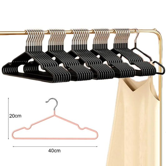 10pcs Clothes Hanger Metal Traceless No-slip Clothes Hangers Durable Strong Household Coat Pants Hanger For Organization