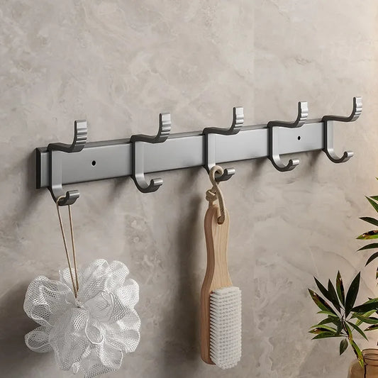 Gun Grey Set 50CM Folding Holder With Hook Towel Holder Wall Mount AluminumTowel Rack Tissue holder Bathroom accessories - NJPH Best Selling