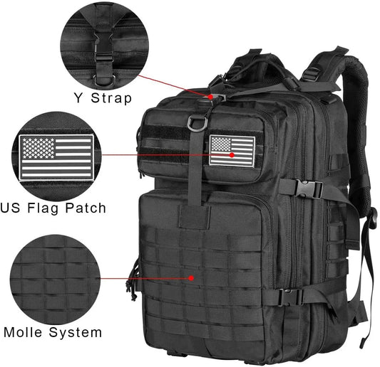 QT&QY 50L Man Tactical Backpacks Military Traveling Bags Army Outdoor 3P Assault Pack EDC Molle Pack For Trekking Hunting Bag - NJPH Best Selling