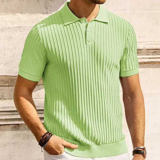 2024 New Summer Candy Color Knit Polo Shirt for Men Breathable and Cool Brand Quality Mens Summer Short Sleeve T Shirts MY1064 - NJPH Best Selling