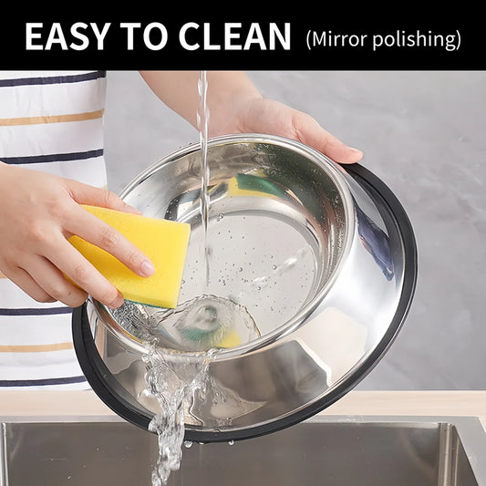 Pet Dog Cat Stainless Steel Bowl Pet Feeding Bowl Cat and Dog Drinking Bowl Metal Feeder Bowl Durable Easy To Clean 6 Sizes - NJPH Best Selling