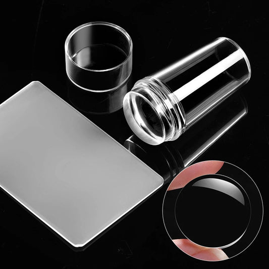 Nail Stamping Plates Pure Clear Jelly Nails Art Stamper Scraper Set Print Silicone Marshmallow Design Manicure Accessories Tool - NJPH Best Selling