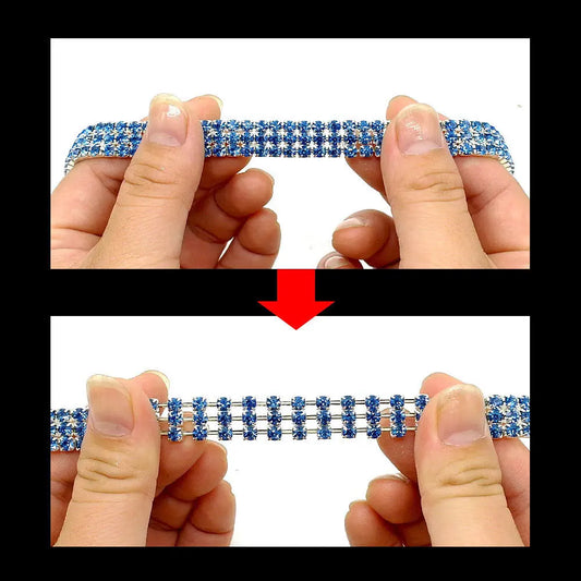 1Pcs Luxury Dog Collar for Big Small Dog LuxuryGlitter Jeweled Bone Pendent Luxury Elastic Crystal Dog Collar Dog Accessories - NJPH Best Selling