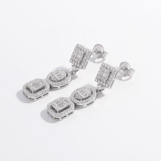 925 Sterling Silver Inlaid Zircon Earrings - NJPH Best Selling
