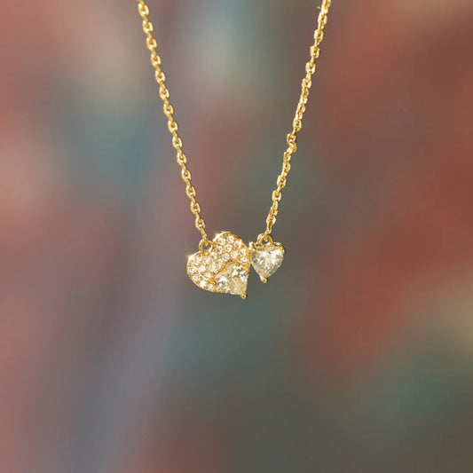 18K Gold-Plated 925 Sterling Silver Zircon Heart Necklace - NJPH Best Selling