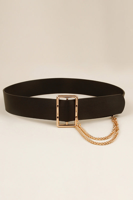 PU Leather Wide Belt with Chain - NJPH Best Selling