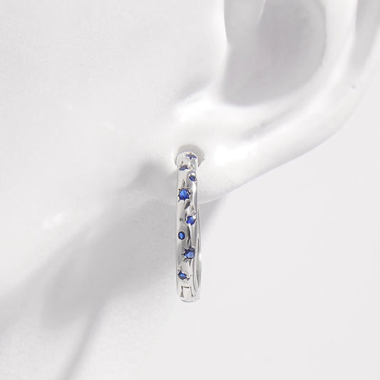 925 Sterling Silver Inlaid Zircon Huggie Earrings - NJPH Best Selling