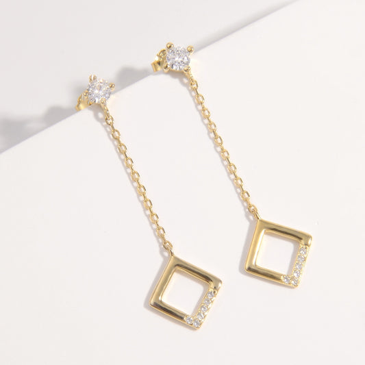 925 Sterling Silver Inlaid Zircon Earrings - NJPH Best Selling