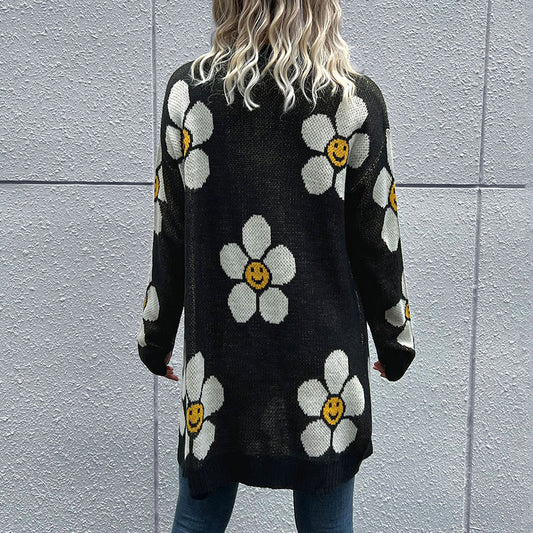 Floral Button Down Longline Cardigan - NJPH Best Selling