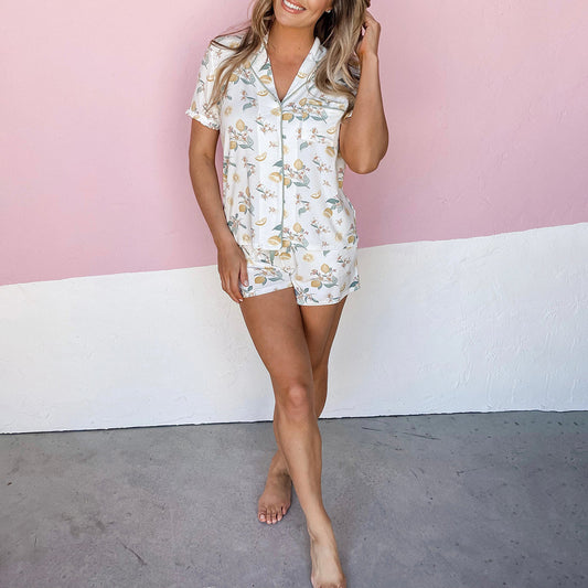 Printed Cardigan Short Sleeve Single-breasted Casual Suit Home Pajamas For Women - NJPH Best Selling