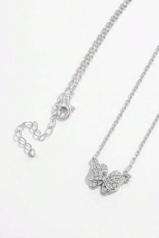 925 Sterling Silver Zircon Butterfly Pendant Necklace - NJPH Best Selling