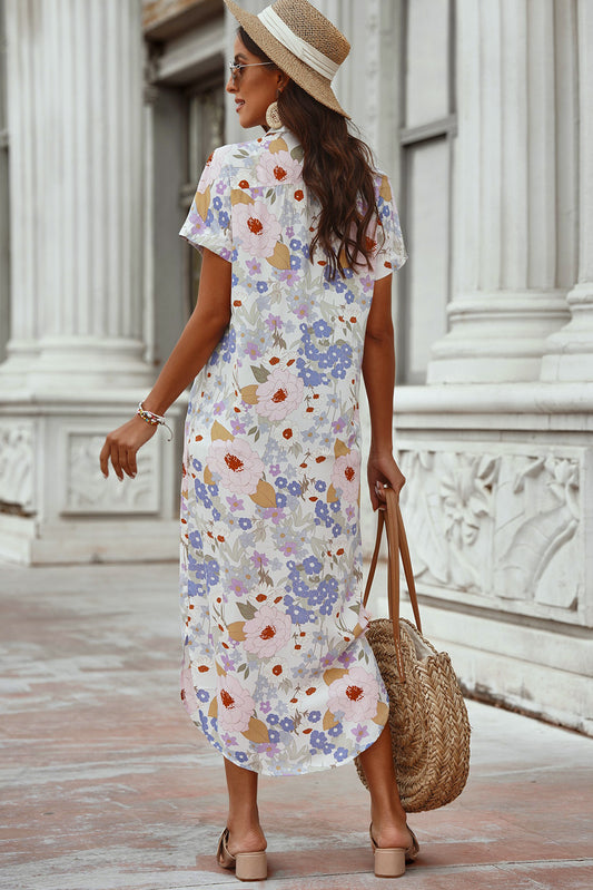 Printed Open Front Short Sleeve Cover-Up - NJPH Best Selling