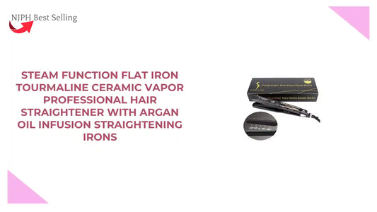 Steam Function Flat Iron Tourmaline Ceramic Vapor Professional Hair Straightener with Argan Oil Infusion Straightening Irons by@Outfy