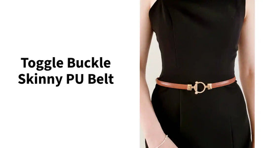 Toggle Buckle Skinny PU Belt by@Outfy
