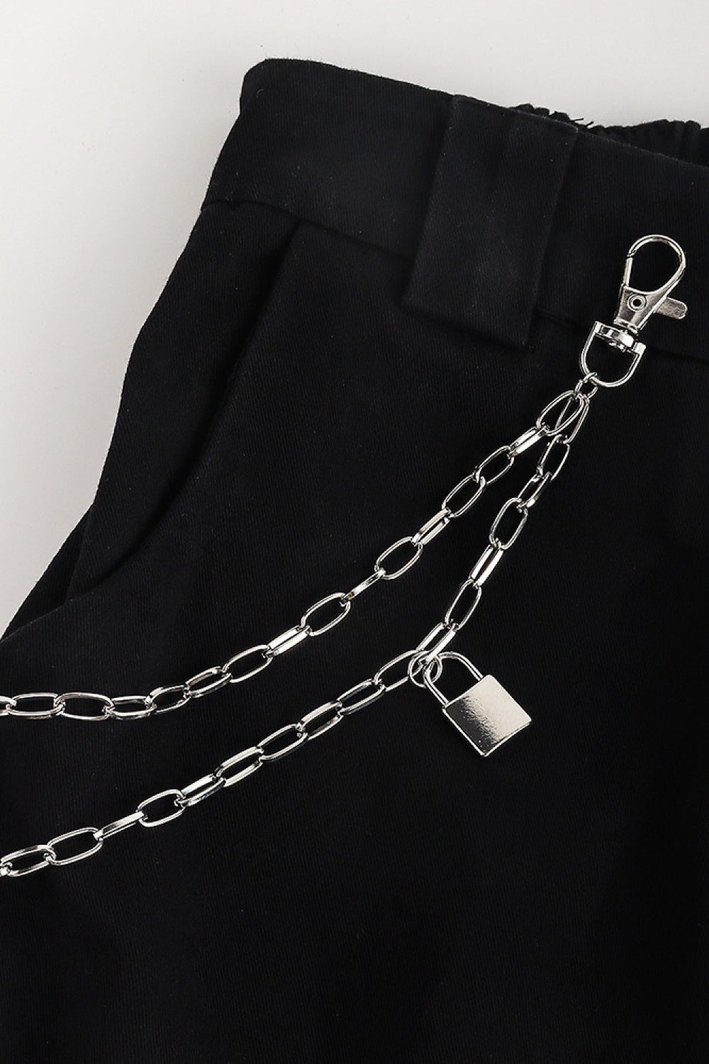 Double Layered Iron Chain Belt with Lock Charm - NJPH Best Selling 