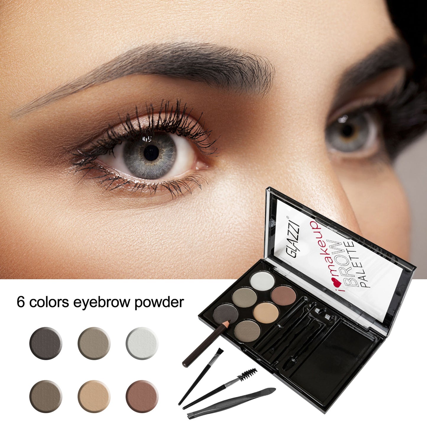 Natural Brown Eyebrow Powder Palette Eye Contour Enhancers Eye Brows Shadow Stamp Shaping Waterproof Makeup Kit With Brush - NJPH Best Selling 