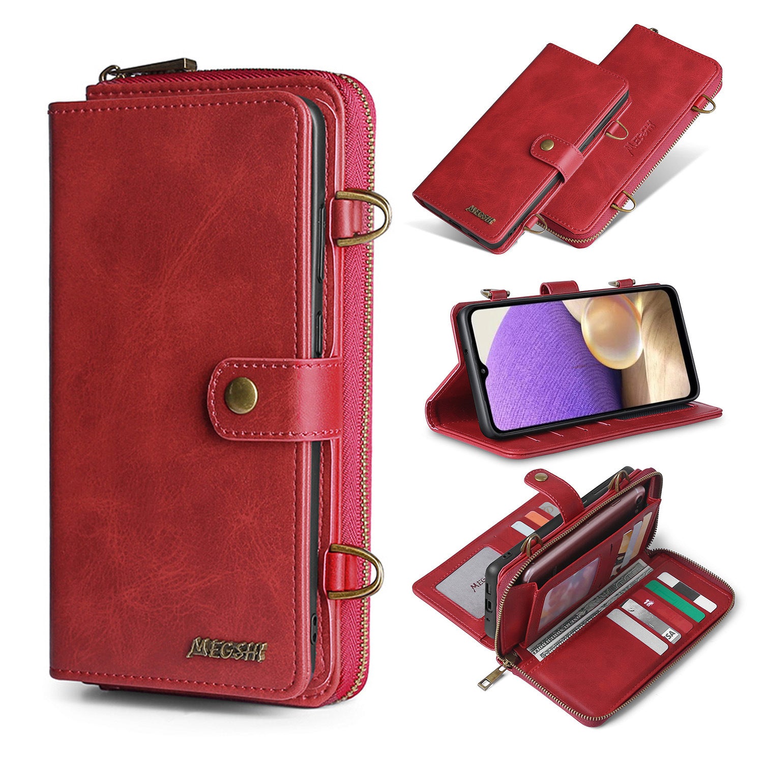 S22ultra Crossbody Phone Case For S22plus Flip Leather Case S21FE Multifunctional Protective Case - NJPH Best Selling 