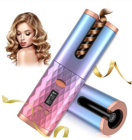 Rechargeable Automatic Hair Curler Women Portable Hair Curling Iron LCD Display Ceramic Curly Rotating Curling Wave Styer - NJPH Best Selling 