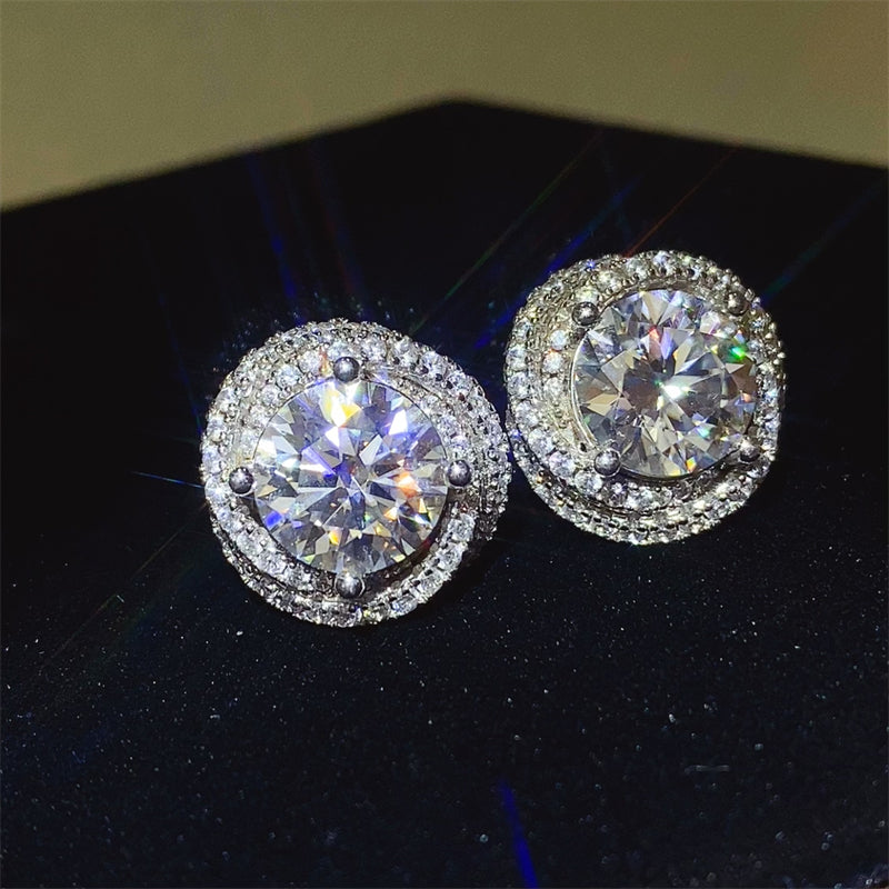 6 Carat Moissanite 925 Sterling Silver Earrings - NJPH Best Selling 