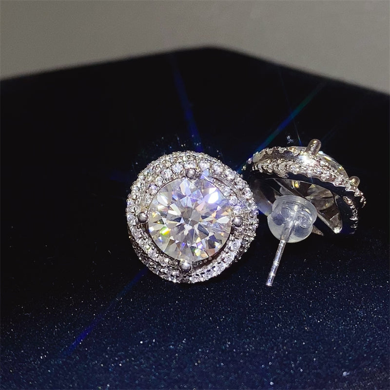 6 Carat Moissanite 925 Sterling Silver Earrings - NJPH Best Selling 