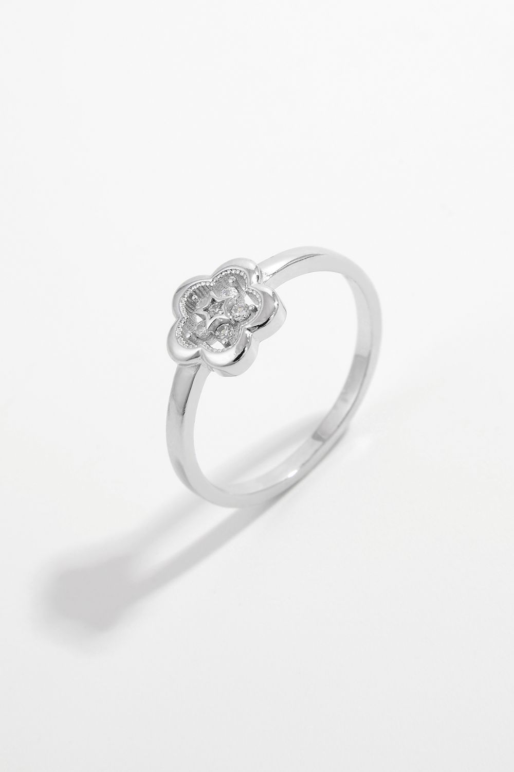 925 Sterling Silver Zircon Flower Ring - NJPH Best Selling 