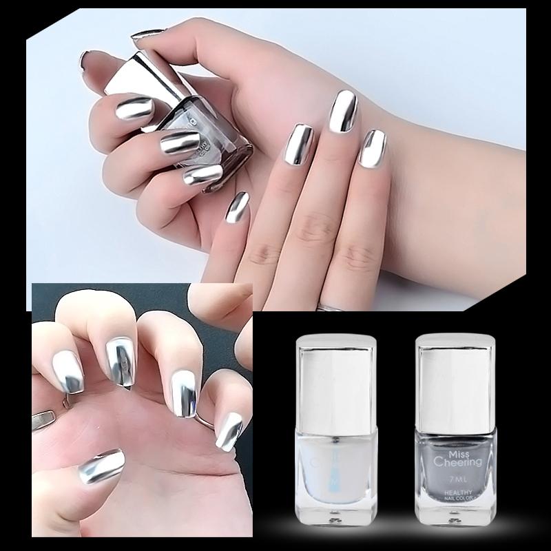 Mirror Silver Nail Polish Base Coat Manicure Nail Treament - NJPH Best Selling 