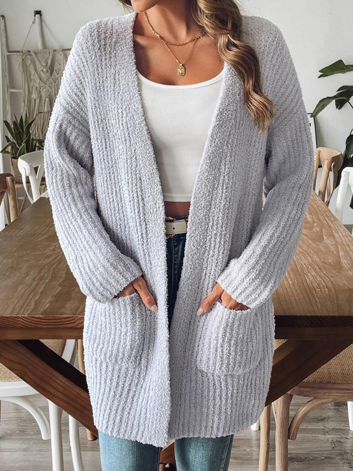 Open Front Long Sleeve Cardigan - NJPH Best Selling 