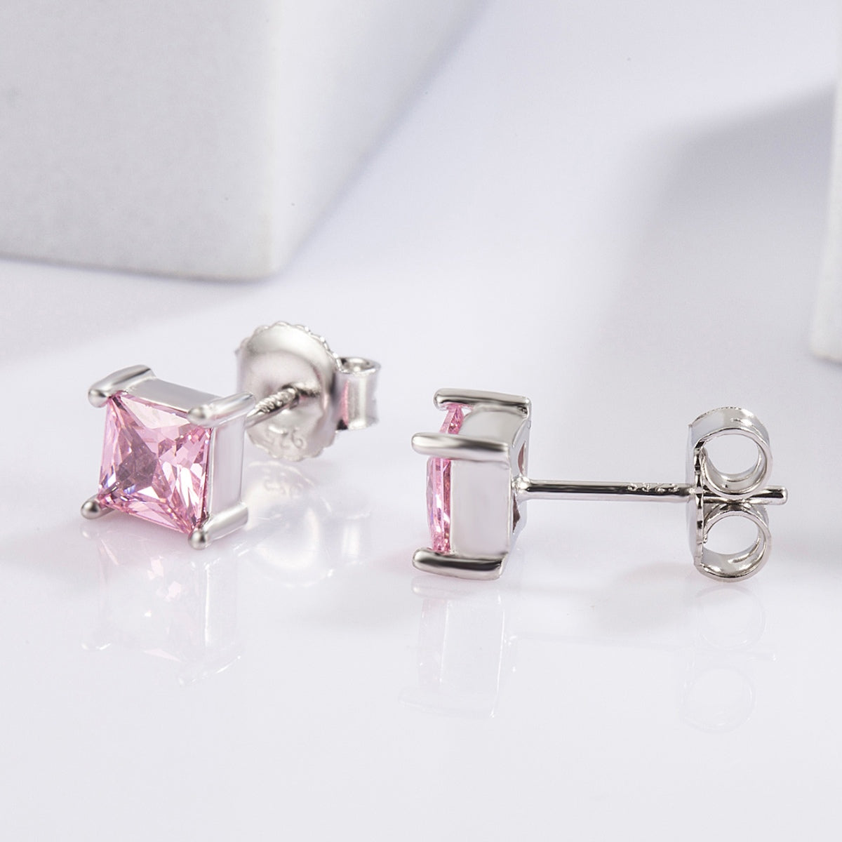 925 Sterling Silver Square Zircon Earrings - NJPH Best Selling 