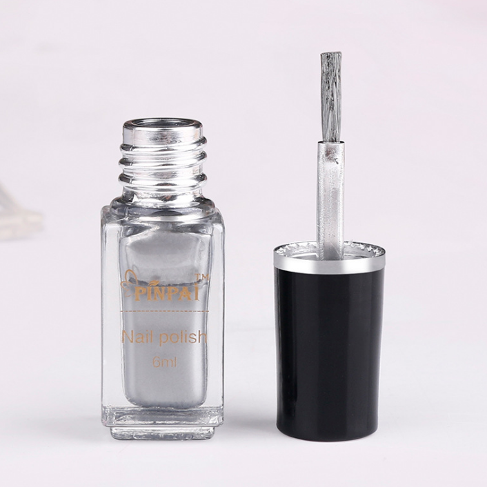 Mirror silver nail polish plating metal mirror silver oil 6ml environmental nail polish factory direct sales - NJPH Best Selling 