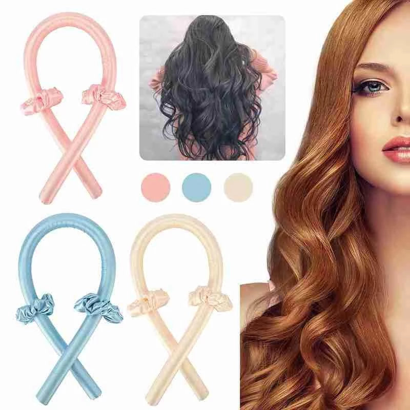 Heatless Curling Rod Curls Silk Ribbon Curlers Sleeping Soft Headband Wave - NJPH Best Selling 