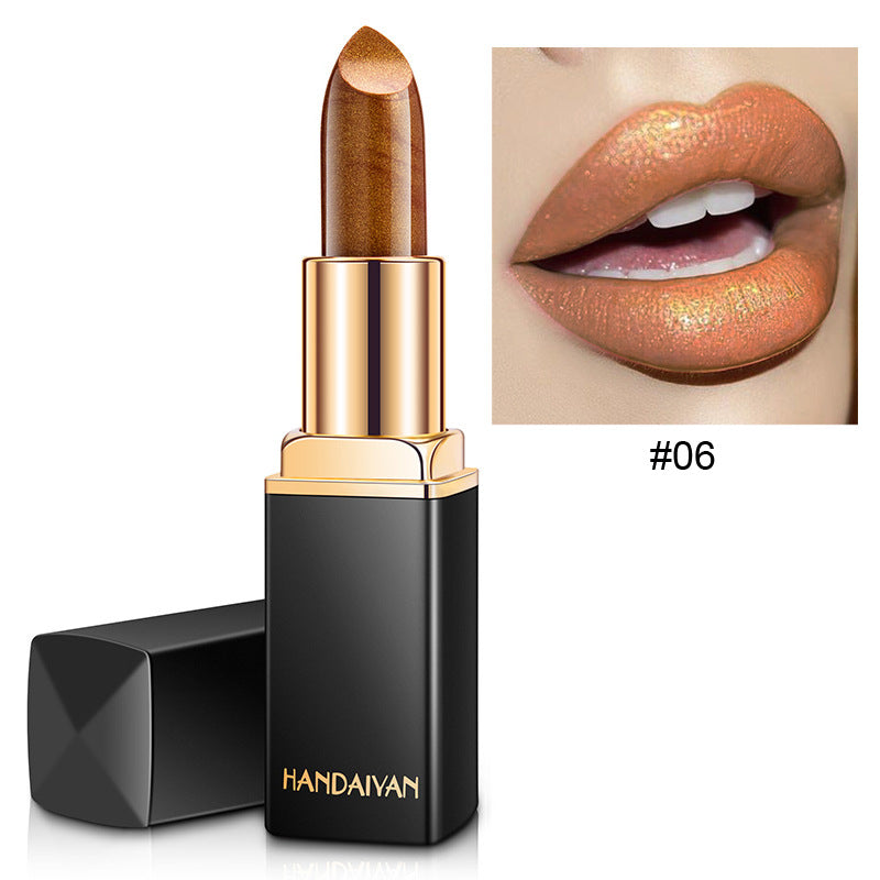 Shiny Metallic Lipstick Pearlescent Color Temperature Change Lipstick Gilt Lipstick - NJPH Best Selling 