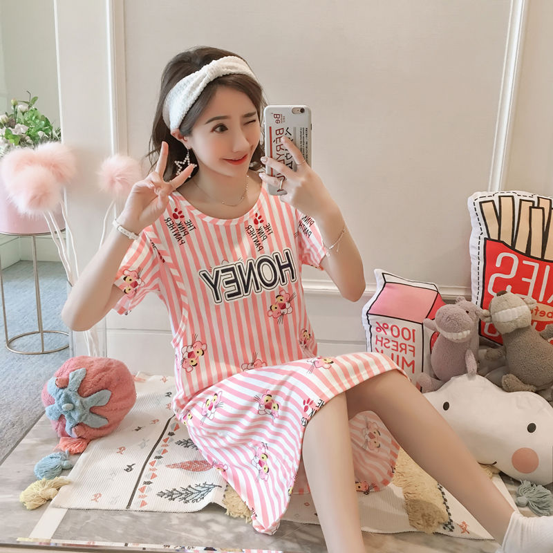 Spring And Summer Confinement Clothing Cartoon Breastfeeding Dress Nursing Clothing Pregnant Women Pajamas Postpartum Outing Hot Mom Large Size Dress - NJPH Best Selling 