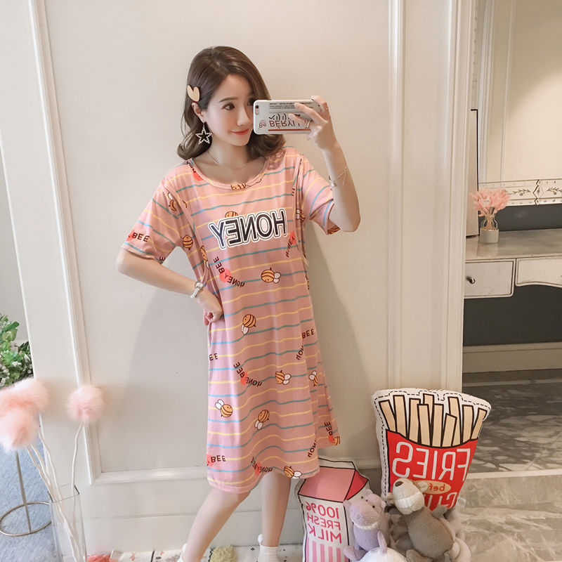 Spring And Summer Confinement Clothing Cartoon Breastfeeding Dress Nursing Clothing Pregnant Women Pajamas Postpartum Outing Hot Mom Large Size Dress - NJPH Best Selling 